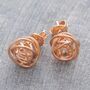 Nest Rose Gold Plated Silver Stud Earrings, thumbnail 3 of 5