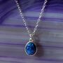 Black Opal October Birthstone Sterling Silver Drop Earrings, thumbnail 3 of 4