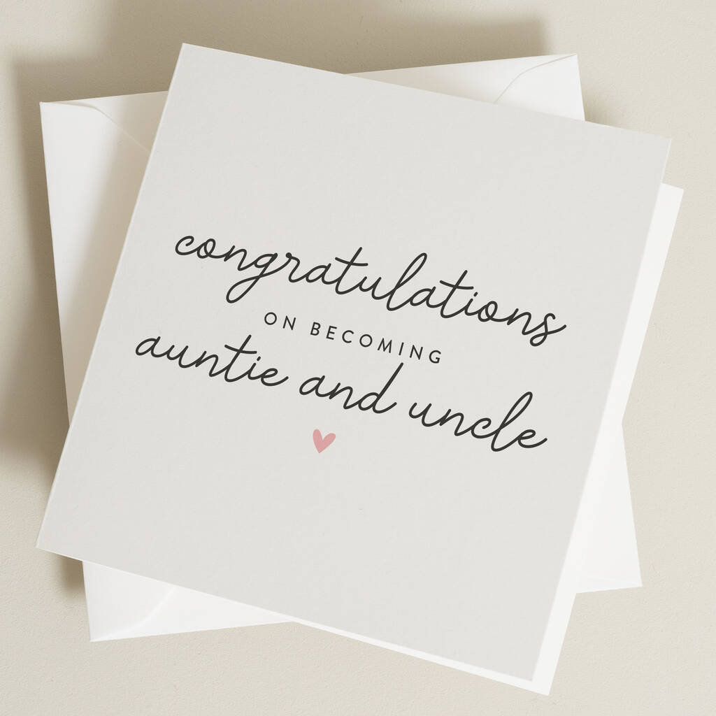 Congratulations Auntie And Uncle Card By Twist Stationery