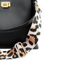 Black Leather Tote Bag With Pale Pink Leopard Strap, thumbnail 2 of 8