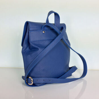 Handcrafted Small Royal Blue Backpack, 3 of 6