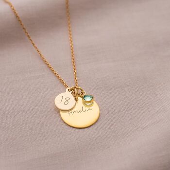 Personalised Birthday Disc Name Necklace, 4 of 12