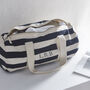 Personalised Striped Holdall | Navy, thumbnail 2 of 2