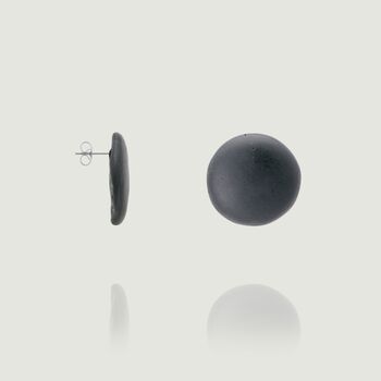 Oscar Stud Earrings | Concrete Studs In Black, 2 of 4