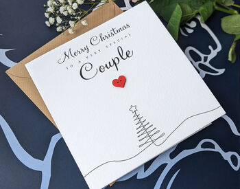 Personalised Handmade Christmas Card For Special Couple, 2 of 4