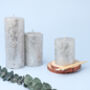 G Decor Adeline Silver Metallic Textured Pillar Candle, thumbnail 1 of 7
