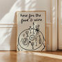 Here For The Food And Wine Illustrated Wall Art Print, thumbnail 1 of 12