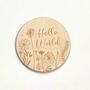 Baby Announcement Plaque Hello World Sign Flowers, thumbnail 2 of 3