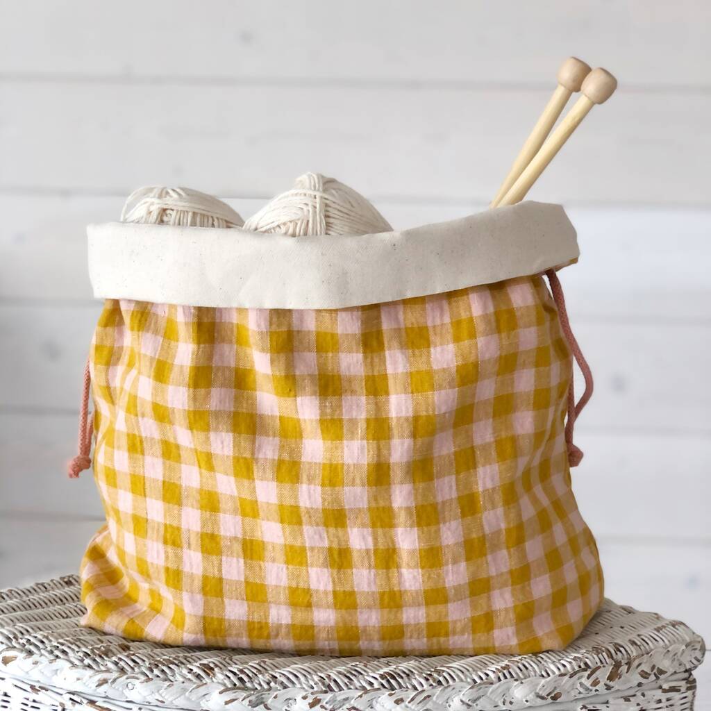 Linen Bag Boho Bag Linen Storage By Kelly Connor Designs