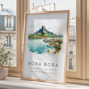 Bora Bora French Polynesia Travel Print, 2 of 7