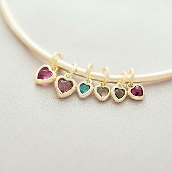 Family Heart Birthstone Personalised Bangle, 4 of 7