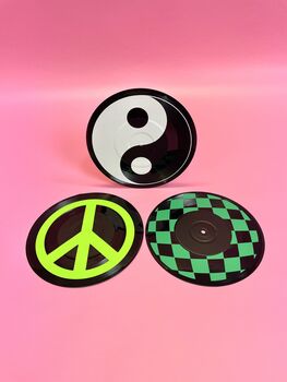 Peace Yin Yang Check Set Three Seven' Mini Record Decor, 6 of 6