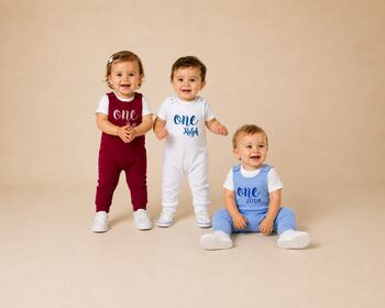 Personalised 1st And 2nd Birthday Embroidered Baby Dungarees, 2 of 9