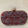 Red Handcrafted Oval Clutch Bag, thumbnail 3 of 4