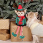 Elf And Reindeer Knitted Christmas Jumper For Dogs, thumbnail 8 of 9