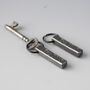11th Anniversary Gift; Forged Dark Steel Bar Keyring, thumbnail 4 of 10
