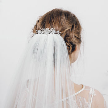 Swarovski Crystal And Pearl Wedding Veil Comb Lucille, 5 of 7