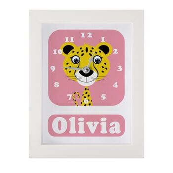 Personalised Childrens Cheetah Clock, 8 of 10