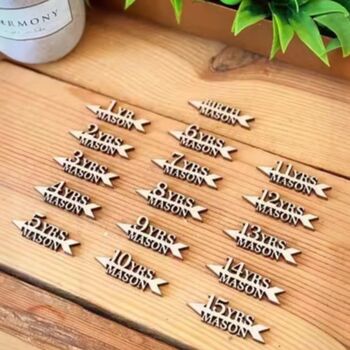 Natural Pine Height Chart, Ruler Design, Wooden Arrow Markers, 2 of 9