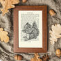 Squirrel Screen Print On Vintage Book Page, thumbnail 1 of 1