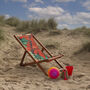 Lush Strawberry Red And Lime Green Beach Deckchair, thumbnail 1 of 1