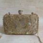 Gold Raw Silk Rectangular Clutch Bag, thumbnail 6 of 10