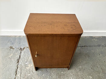 A Vintage 1950/60s Petite Compact Oak Bedside Cabinet, 3 of 12