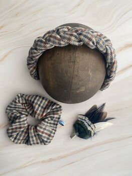 Wool Tweed Padded Braided Headband 'Clara', 7 of 12