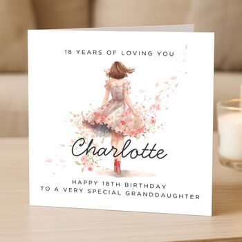 Personalised 18th Birthday Card For Special Granddaughter, 2 of 7