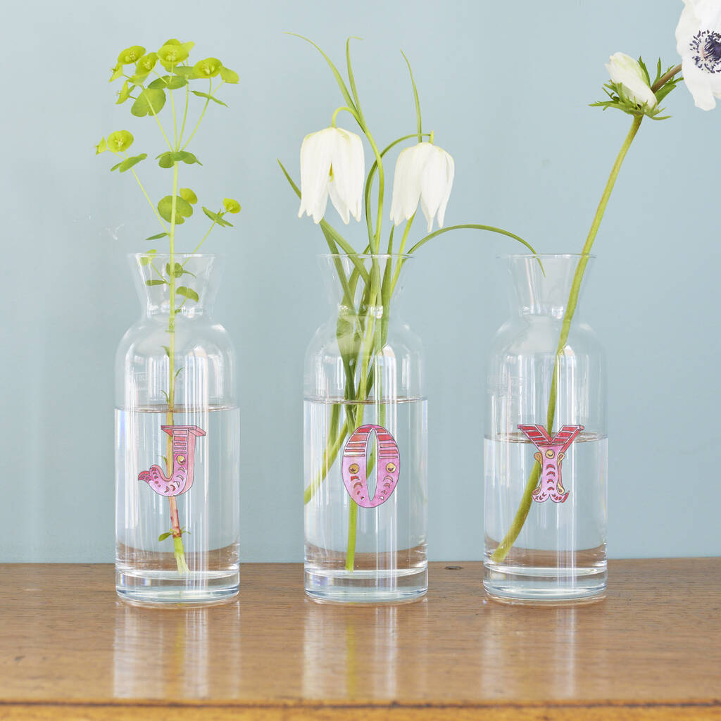 Circus Font Initial Glass Vase, 1 of 3