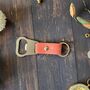Leather Bottle Opener Keyring Personalised Gift, thumbnail 5 of 7