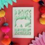 Personalised Papercut Bear Birthday Card, thumbnail 1 of 8
