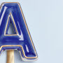G Decor Alphabet Blue Crackle Hooks Antique Brass, thumbnail 7 of 10