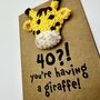 Personalised Age Giraffe Crochet Birthday Card Handmade, thumbnail 4 of 11