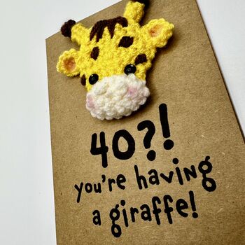 Personalised Age Giraffe Crochet Birthday Card Handmade, 4 of 11