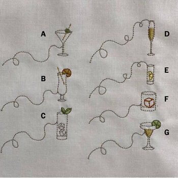 Embroidered Cocktail Napkin Coaster, 3 of 7
