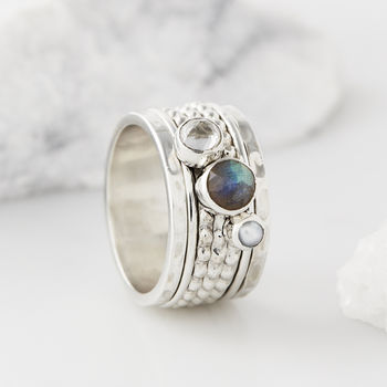 Ethereal Galaxy Labraodrite And Pearl Spinning Bangle, 7 of 12