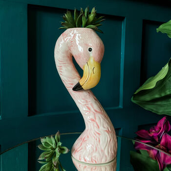 Flamingo Head Small Ceramic Vase, 2 of 5