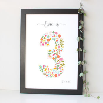 Floral Fun Personalised Birthday Print, 3 of 7