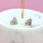 Mini Rose Gold Glitter Love Heart Earrings Studs, thumbnail 3 of 4