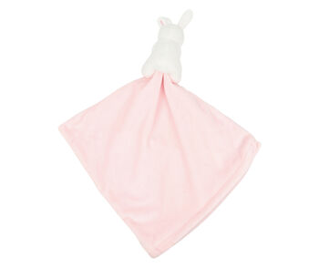 Personalised Pink Bunny Plush Rattle Comforter Blanket, 3 of 8