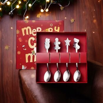 Stainless Steel Christmas Themed Spoon Set, 9 of 9