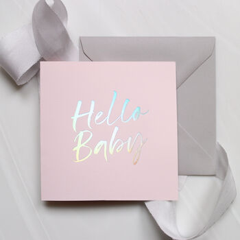 Holographic Foil New Born 'Hello Baby' Card, 7 of 8