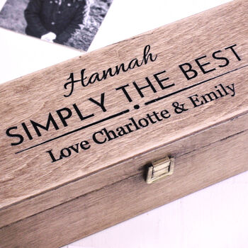 Simply The Best Personalised Wooden Wine Box, 2 of 3