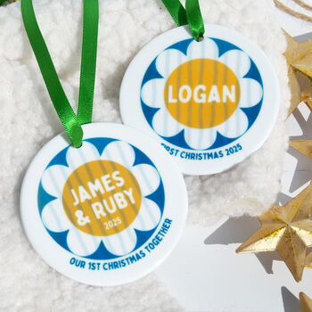 Personalised Baby's First Christmas Daisy Decoration, 2 of 3