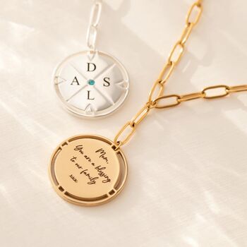 Engravable Compass Necklace, 8 of 9