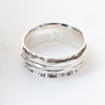 Personalised Sterling Silver Triple Spinner Ring, 2 of 9