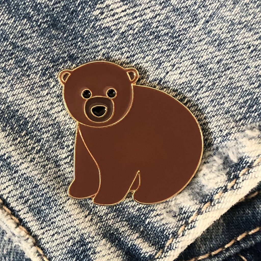 Bear Enamel Pin Badge By Chameleon And Co 