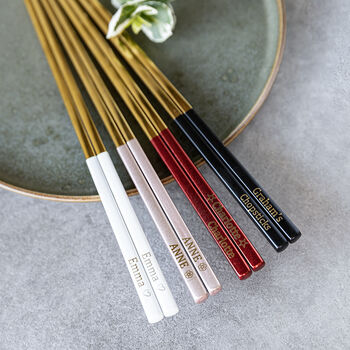 Personalised Gold Tone Luxury Stainless Steel Chopsticks, 2 of 4