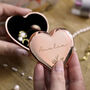 Personalised Floral Rose Gold Heart Shaped Trinket Box, thumbnail 2 of 6